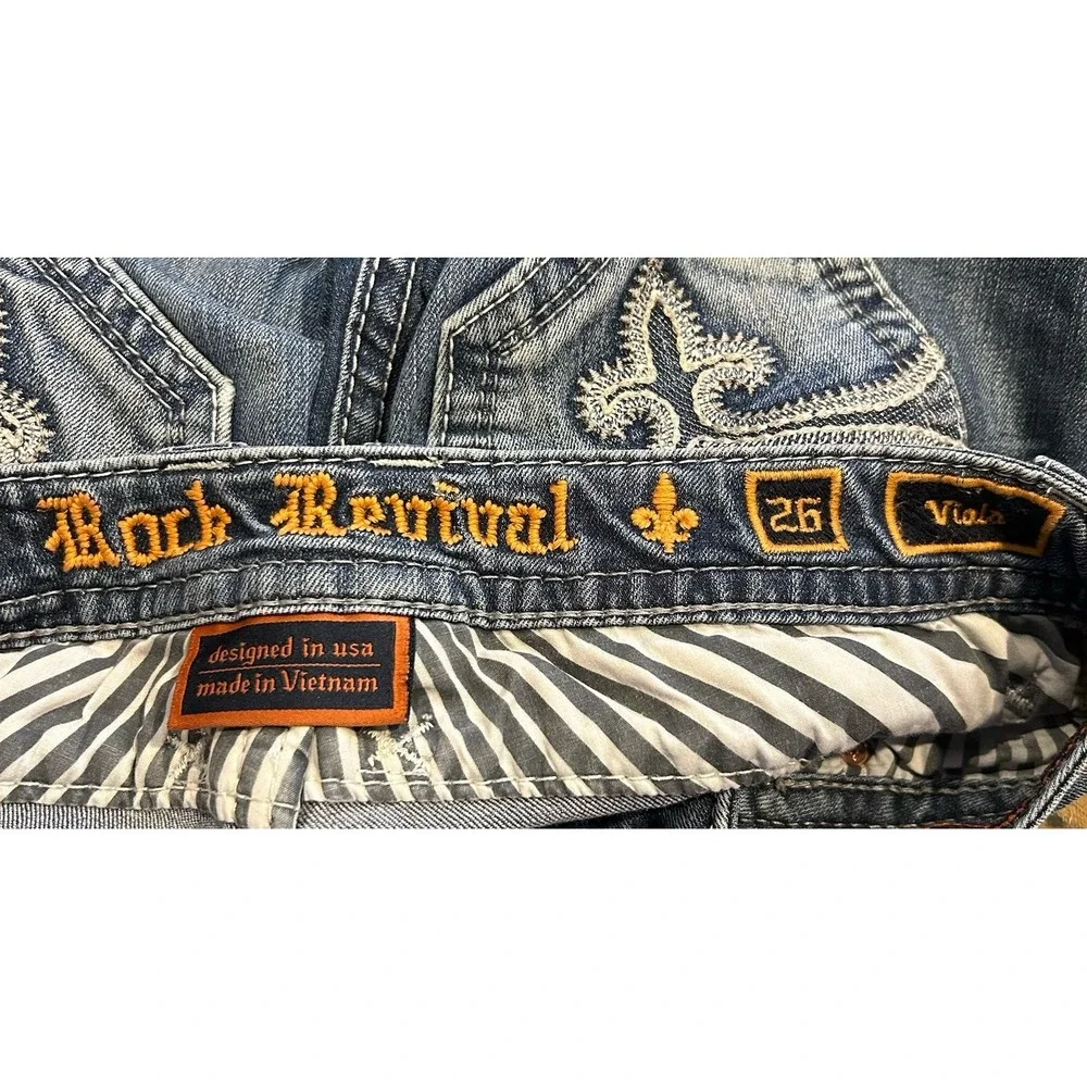 Rock Revival Jeans Womens Viola Easy Bootcut Embroidered‎ Pocket Size 26